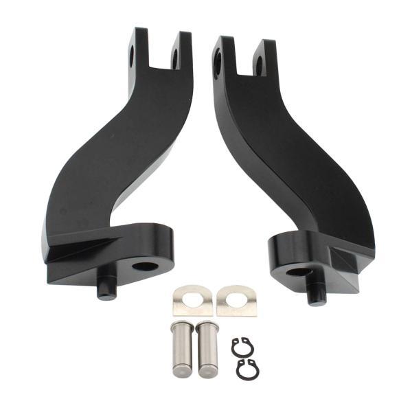 2 個オートバイ助手席フットペグマウントパーツアクセサリーフットペグサポートブラック(3)