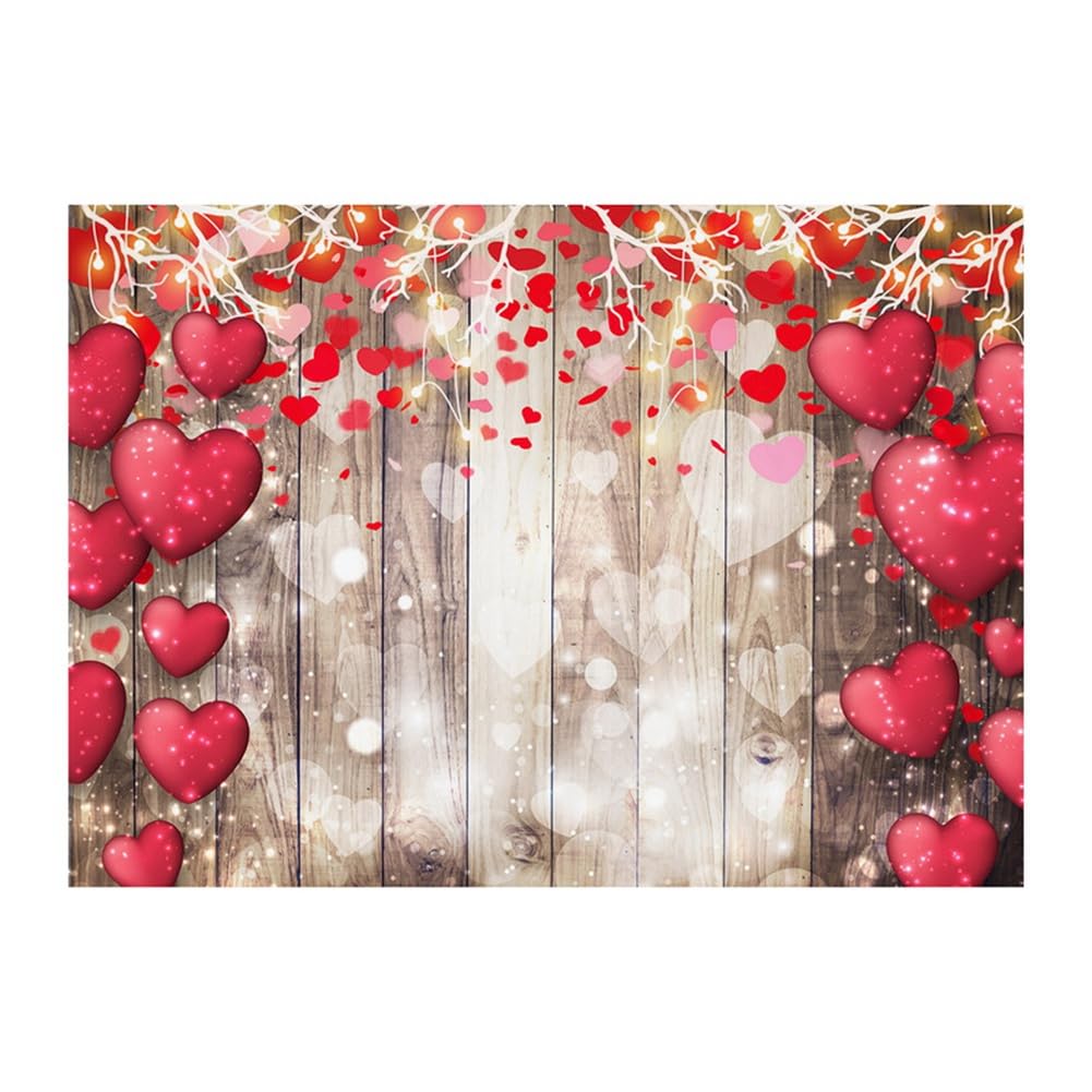 210X150Cm バレンタインデー背景布 愛の花 写真素材 写真撮影背景布、D 耐久性があり、使いやすい