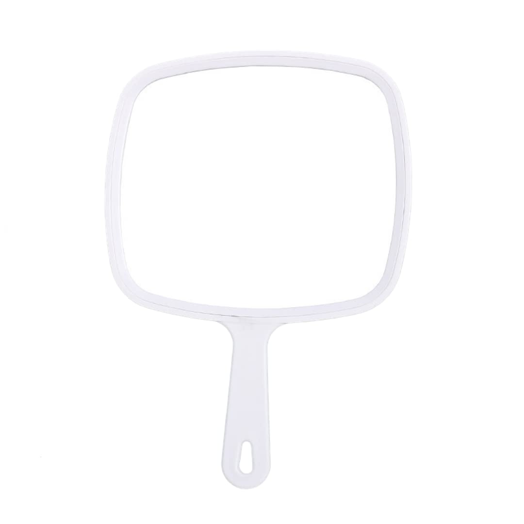 ハンドミラー 大きめ 握りやすい 見やすい 軽量 防水 頑丈 メイク 手鏡 ミラー (グレー)