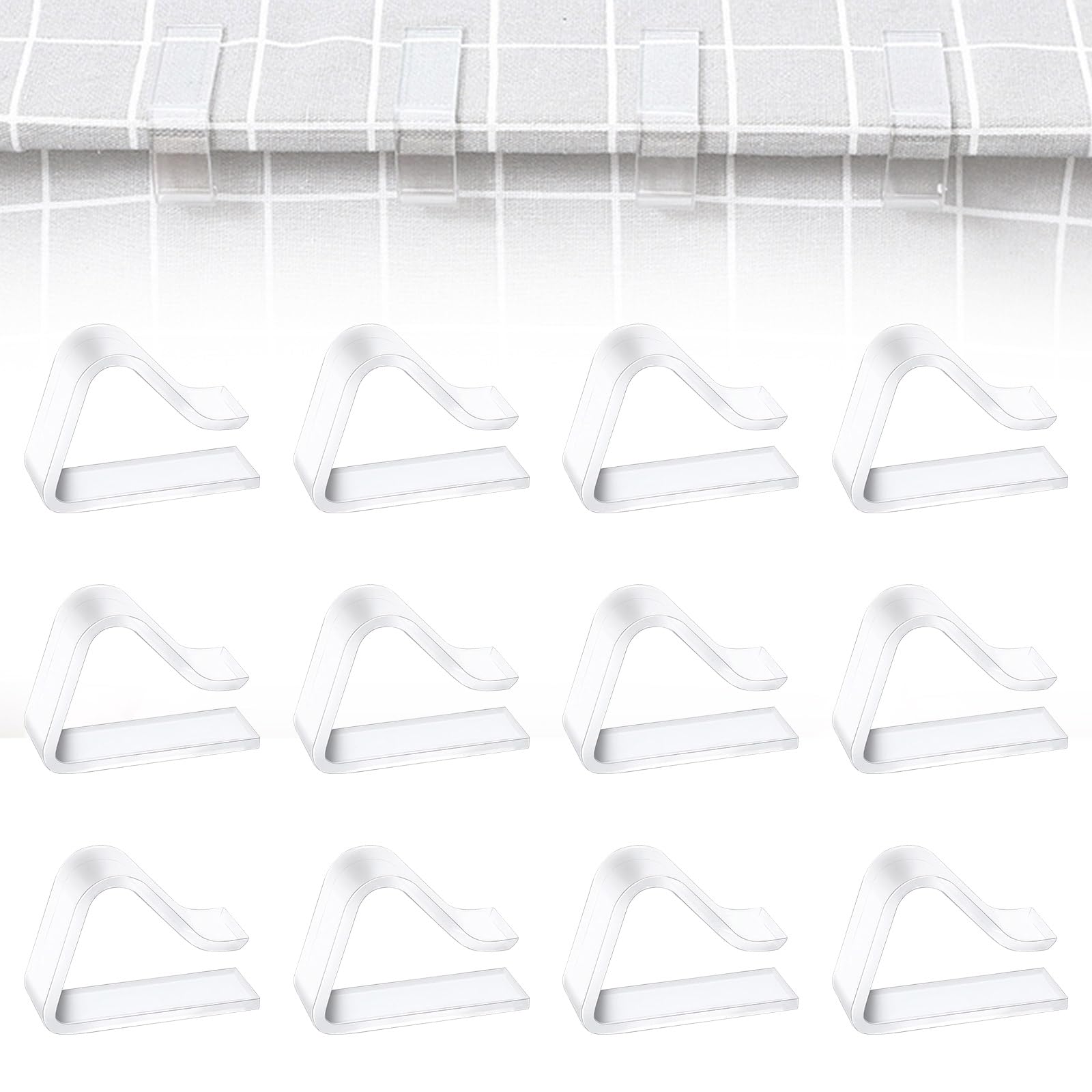 テーブルクロス クリップ 透明 テーブルクロス止め 固定用【12個入り】2~3.5cm対応 プラスチック製 ズ..