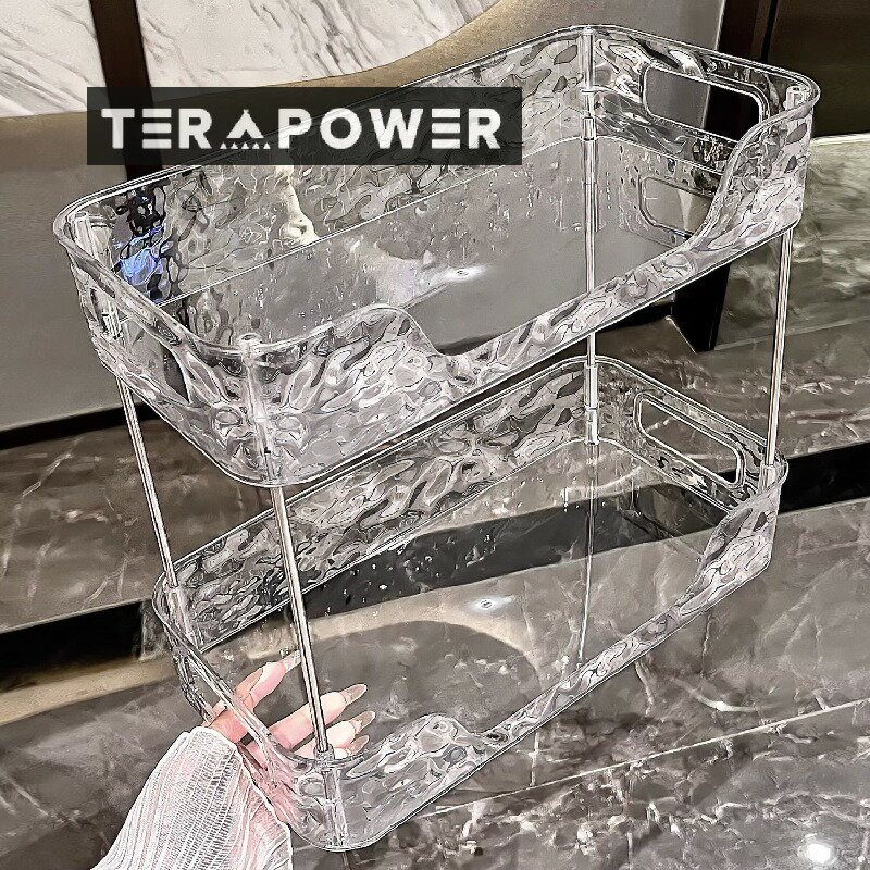 アクリル クリア トイレ 鏡台 香水 収納ラック デスクトップ 整理し スキンケア用品 2色 収納 ボックス