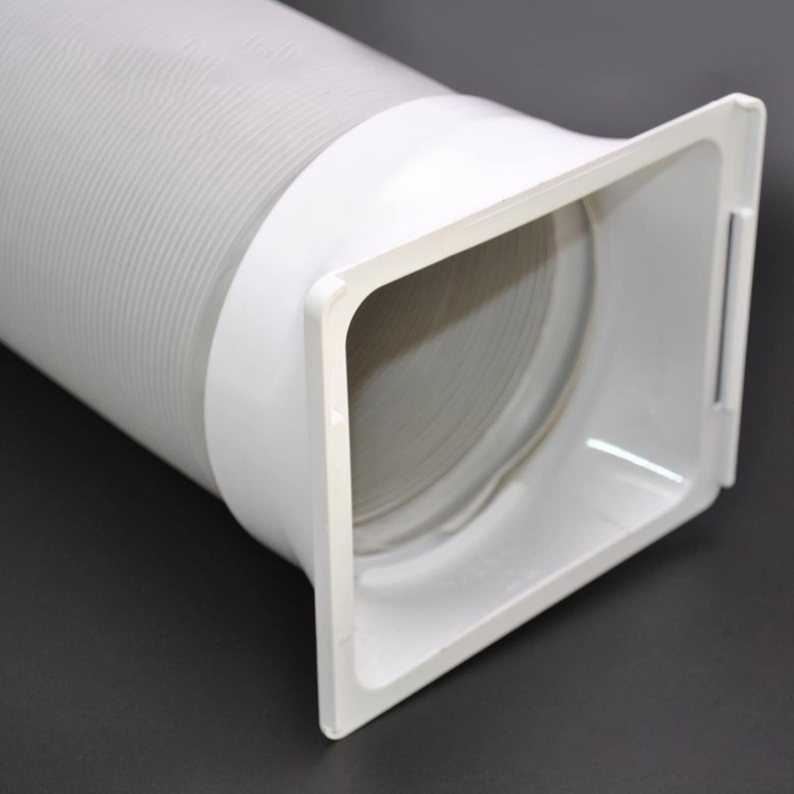 排気ダクトホースアダプター 排気ダクト接続口 排気ホース接続口 エアコン排気口 正方形から円形 丸口直径150mm PVC素材 エアコン排気ホースカプラー エアコン設備と排気ダクトを接続し、廃気や熱い空気をスムーズに排出できるようにします