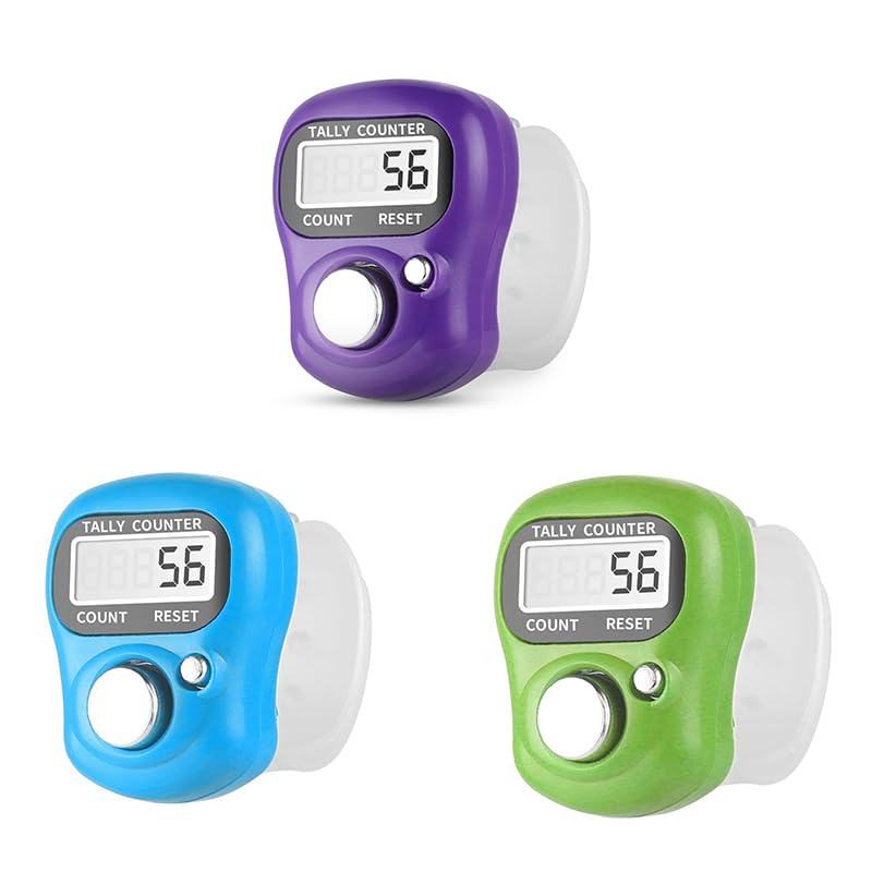 指カウンター デジタル カウンター 3個 セット 小型 計数器 数取器 指用 軽量 コンパクト LED電子 機械..