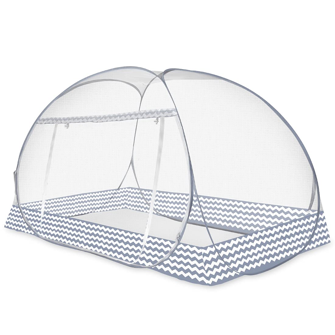 蚊帳（かや) テント式 ワンタッチ 1ドアタイプ 底生地付き 密度が高い 持ち運べる 収納便利 収納袋付 野外キャンプ 旅行 アウトドア 100*195*105