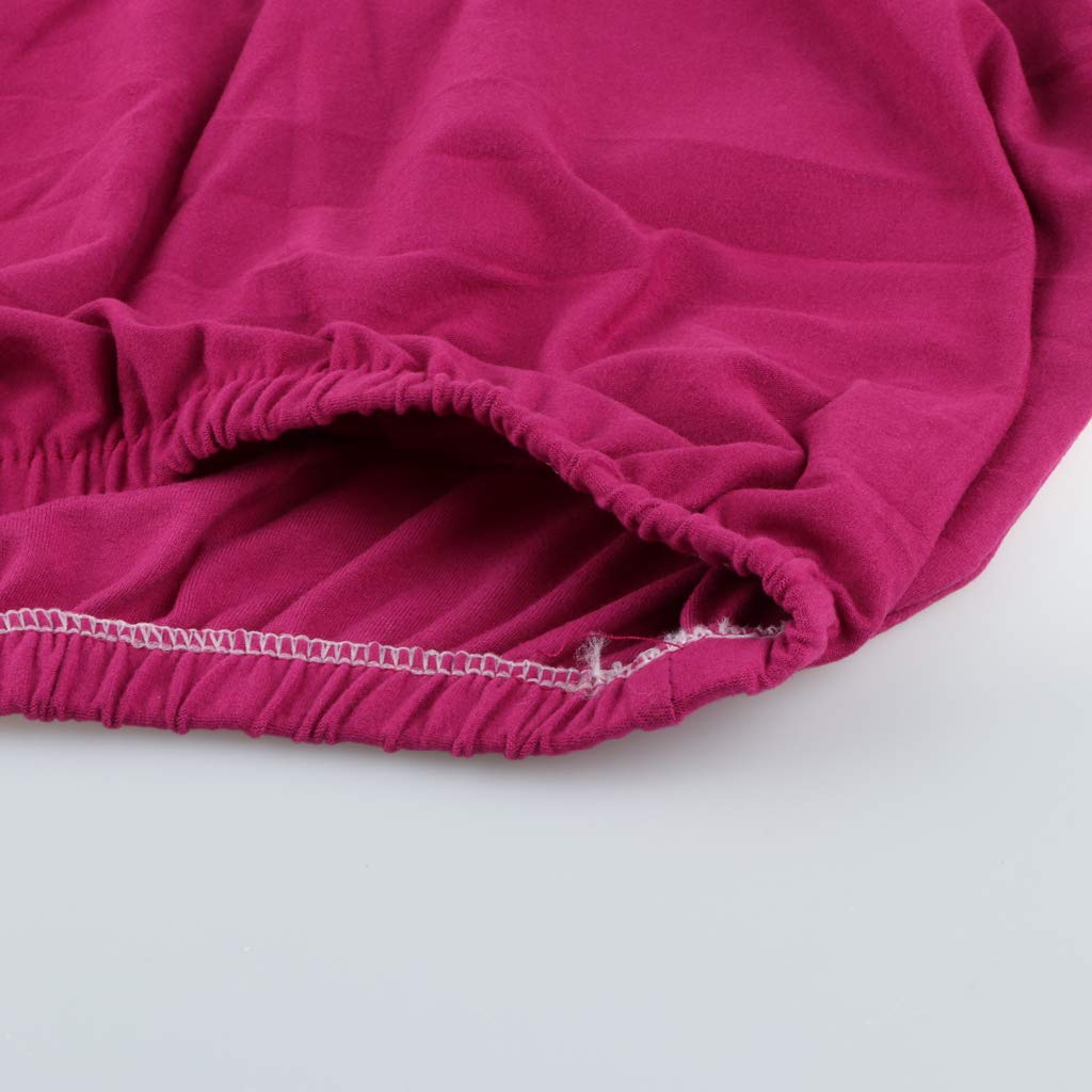 チェアカバー 回転椅子カバー 座面+背もたれ 洗える 伸縮性, ローズレッド [2]