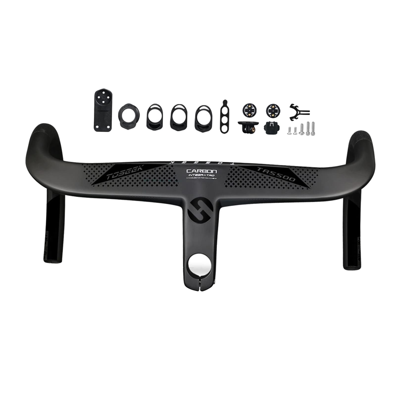 カーボンハンドル 自転車ドロップハンドル ステム一体式ハンドル ロードバイク 自転車ハンドルバー ロ..