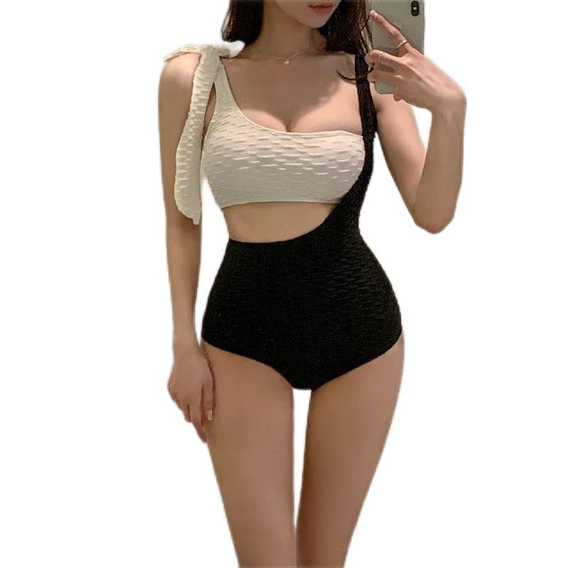 モノキニ 水着 韓国 サイドオープン リボン ワンピース 体型カバー