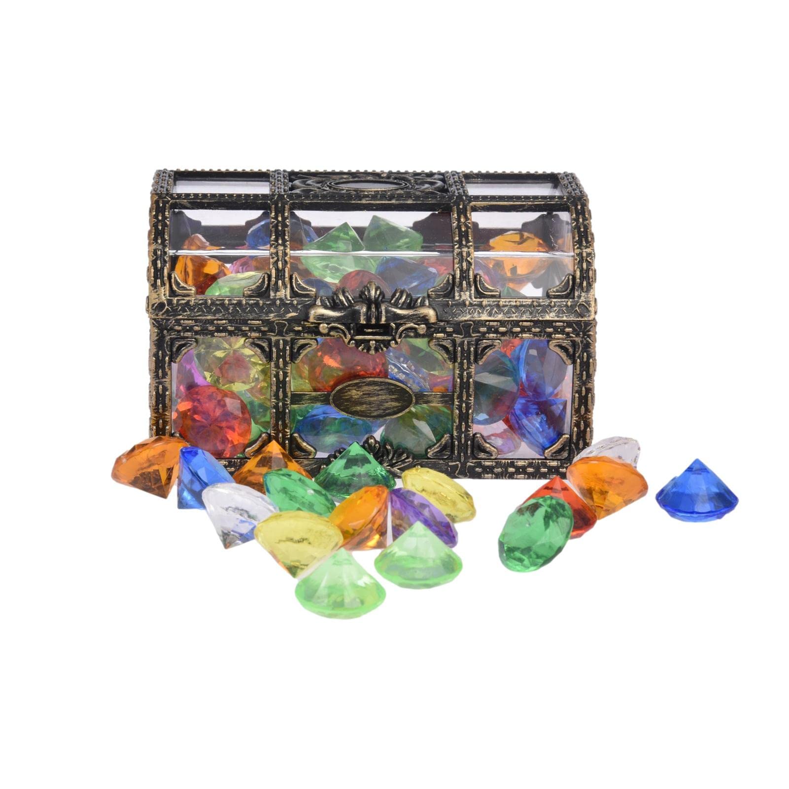宝石おもちゃ ビッグサイズ 子どもの宝石・ダイヤモンドおもちゃ アクリルストーン 宝箱おもちゃ カラ..