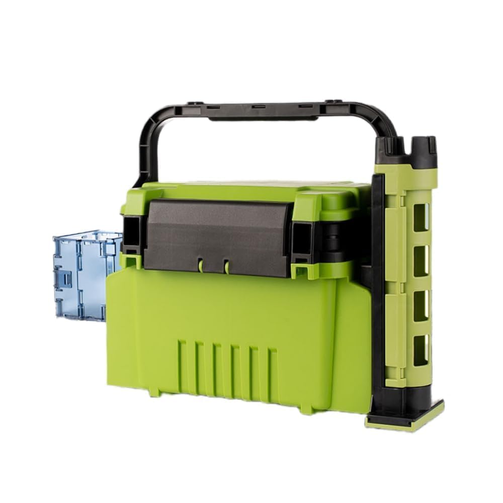 フィッシングボックス タックルボックス 釣り用タックルボックス ボトルホルダー付き ポール付き 軽量 大容量 多機能 アウトドアでの釣りに最適 (グレー)