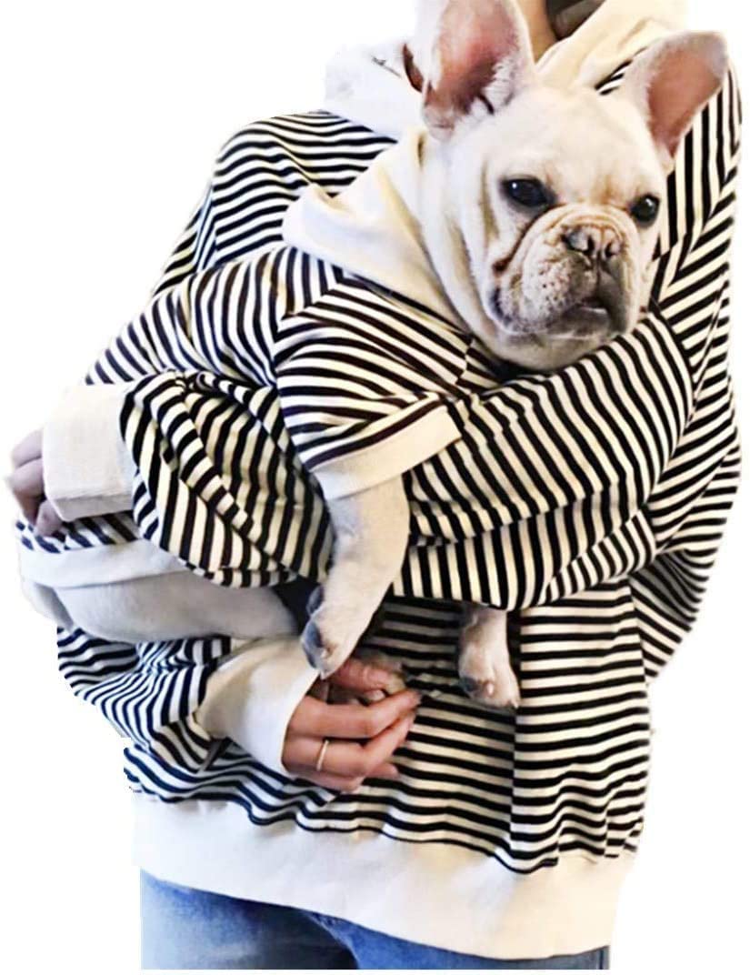 楽天エムーエムショップペット服 ドッグウェア 人気 単品 Tシャツ パーカー フード付き 飼い主とお揃い 親子服 ボーダー柄 洋服 小中大型犬 犬服 ペアルック アウター 冬服 秋冬モデル お揃いパーカー可愛い おしゃれ 暖かい 防寒 （ペット用 3XL, ブラック）