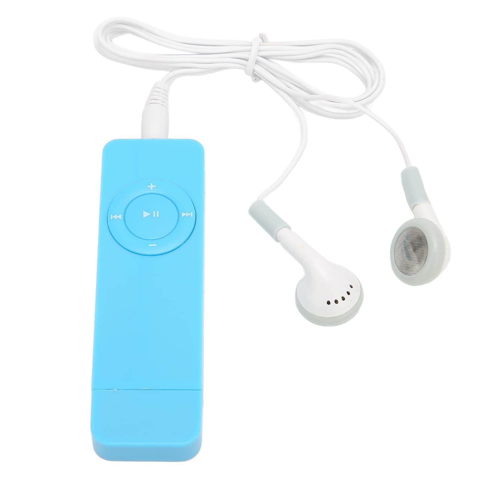 ミニ MP3 プレーヤー ポータブル MP3 プレーヤー 携帯音楽プレーヤー 音楽プレーヤー USBダイレクトプレーヤー語学学習 音楽再生 イヤホン付き 最大64GB 耐腐食性 省エネ 操作簡単 バス (青)