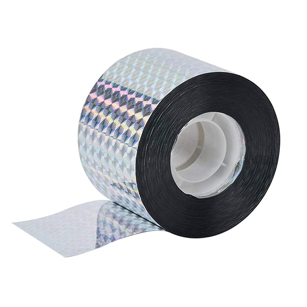 鳥よけテープ 防鳥ホログラムテープ 光 反射 鳥追い 害鳥駆除 ハト キツツキ アヒル ガチョウ 田畑 庭 屋外 鳥対策 粘着面無し (2.4cm*50m)
