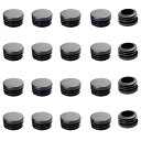 ラウンドプラスチックエンドキャップ 20個 40mm ブラック インナープラグ ラウンドプラスチックプラグ 挿入エンドキャップ テーブル デスク 椅子 ベッド用
