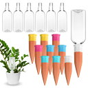 10セット 植物散水器 10個 セルフ散水スパイク 10個 17オンス プラスチックボトル 自動植物給水器 クリア 空 リキュールボトル テラコッタ散水スパイク 屋内 屋外 庭用