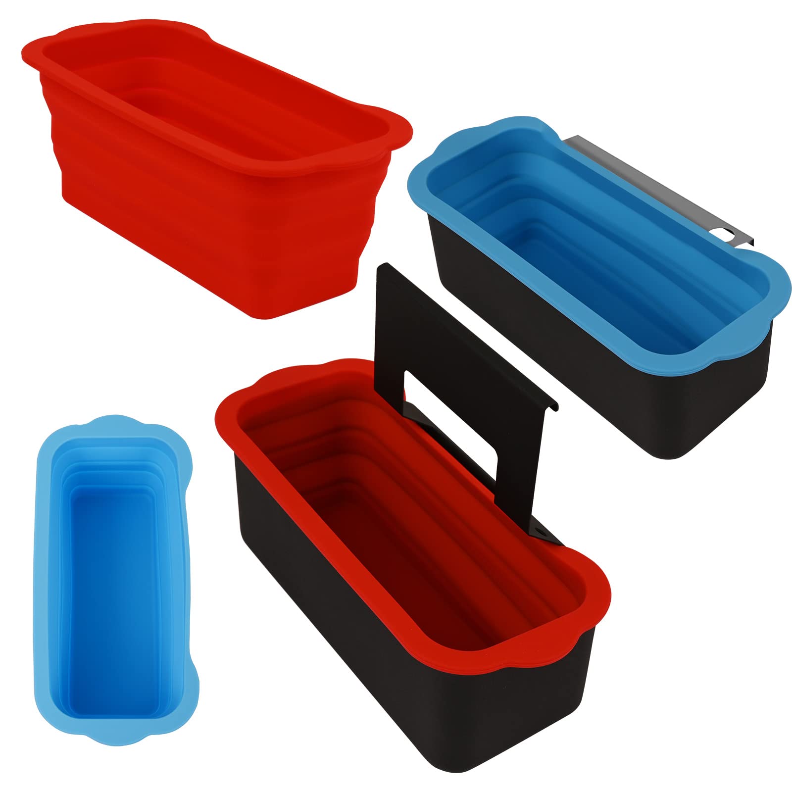 グリースカップライナー ブラックストーングリル用 ブラックストーングリスキャッチャーシリコン 再利用可能なグリルドリップパン ブラックストーン17 22 28 30 36インチグリドル用 ブルー レッド 8インチ x 3.7インチ