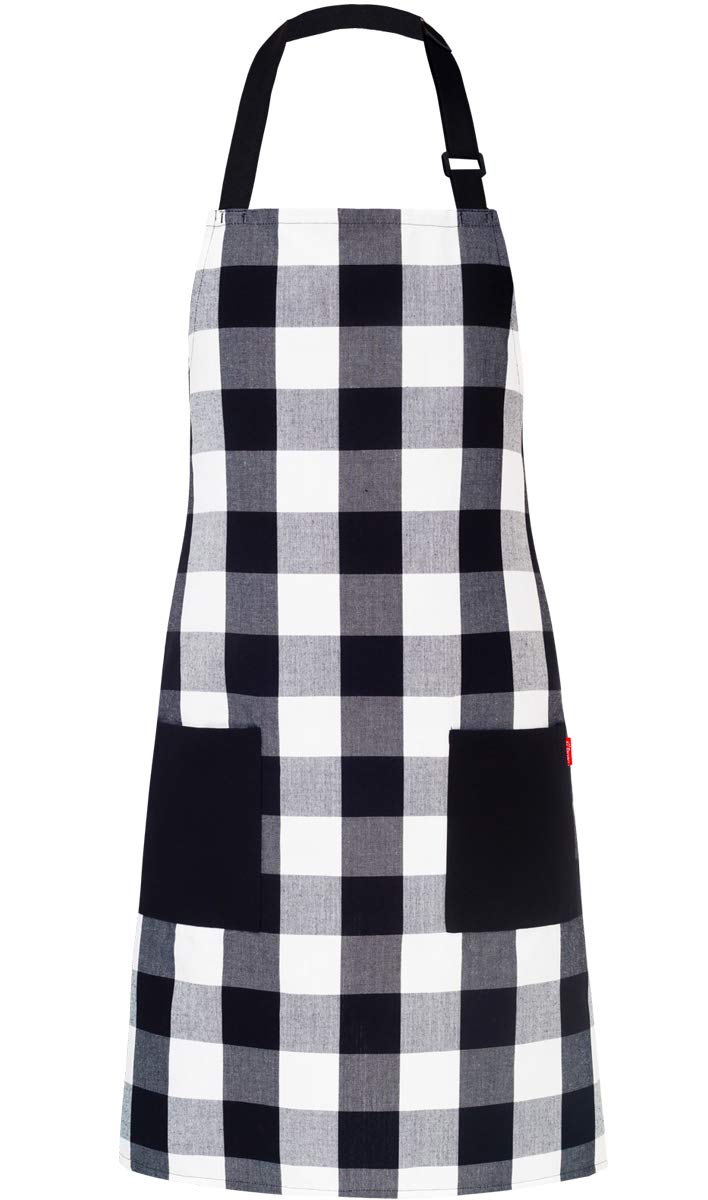 調節可能なキッチンシェフエプロン ポケット2つと長さ40インチのひも付き 男女兼用 1 Pcs Ap-BW