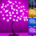 18インチ 48 LED RGB 桜 ツリーライト リモコン付き 16色変化 LED 造花 盆栽 ツリー テーブルトップランプ ホームライト ツリーセンターピー...