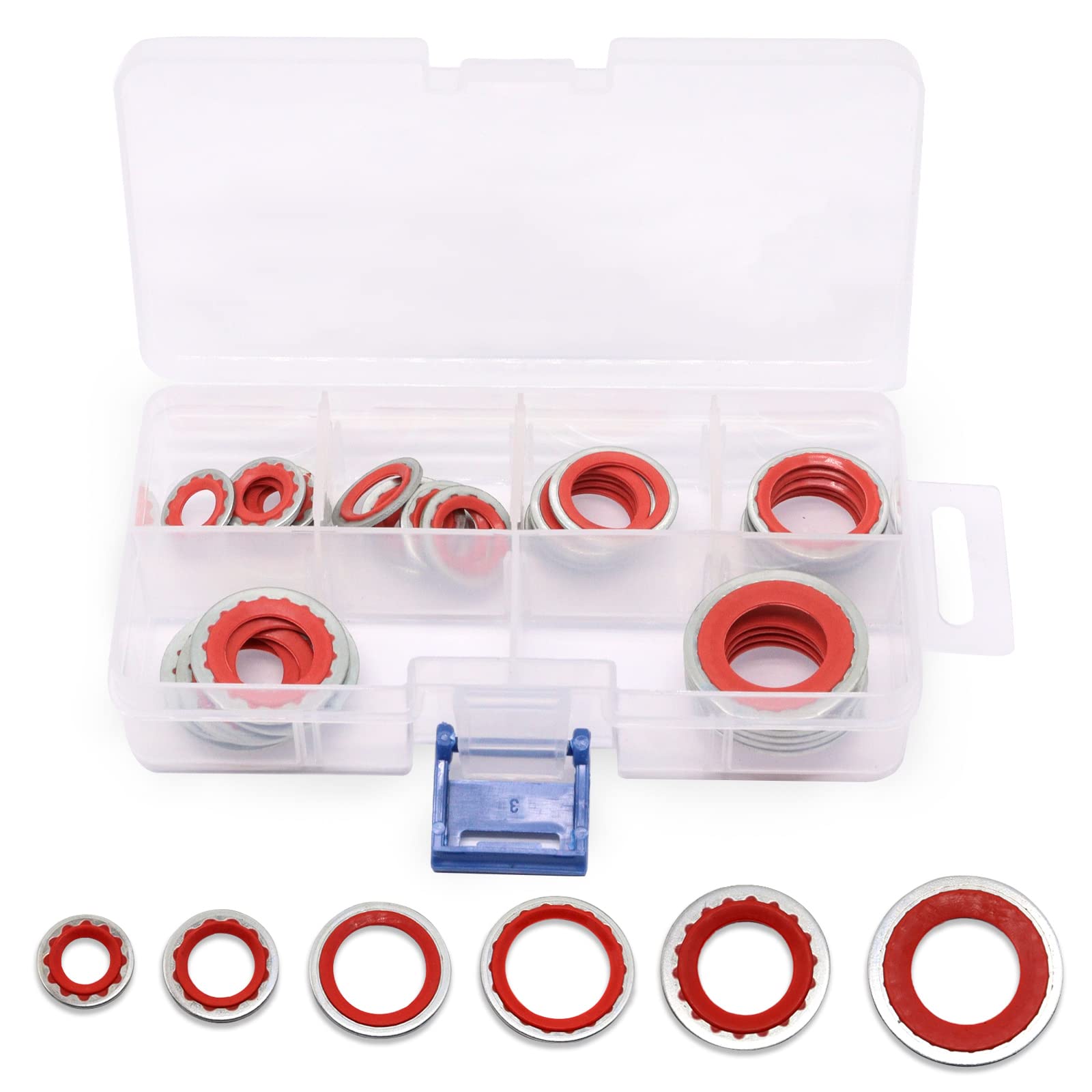 30個 ACガスケット詰め合わせ 自動車エアコンコンプレッサーポートシールワッシャーキット 高温耐性ス..