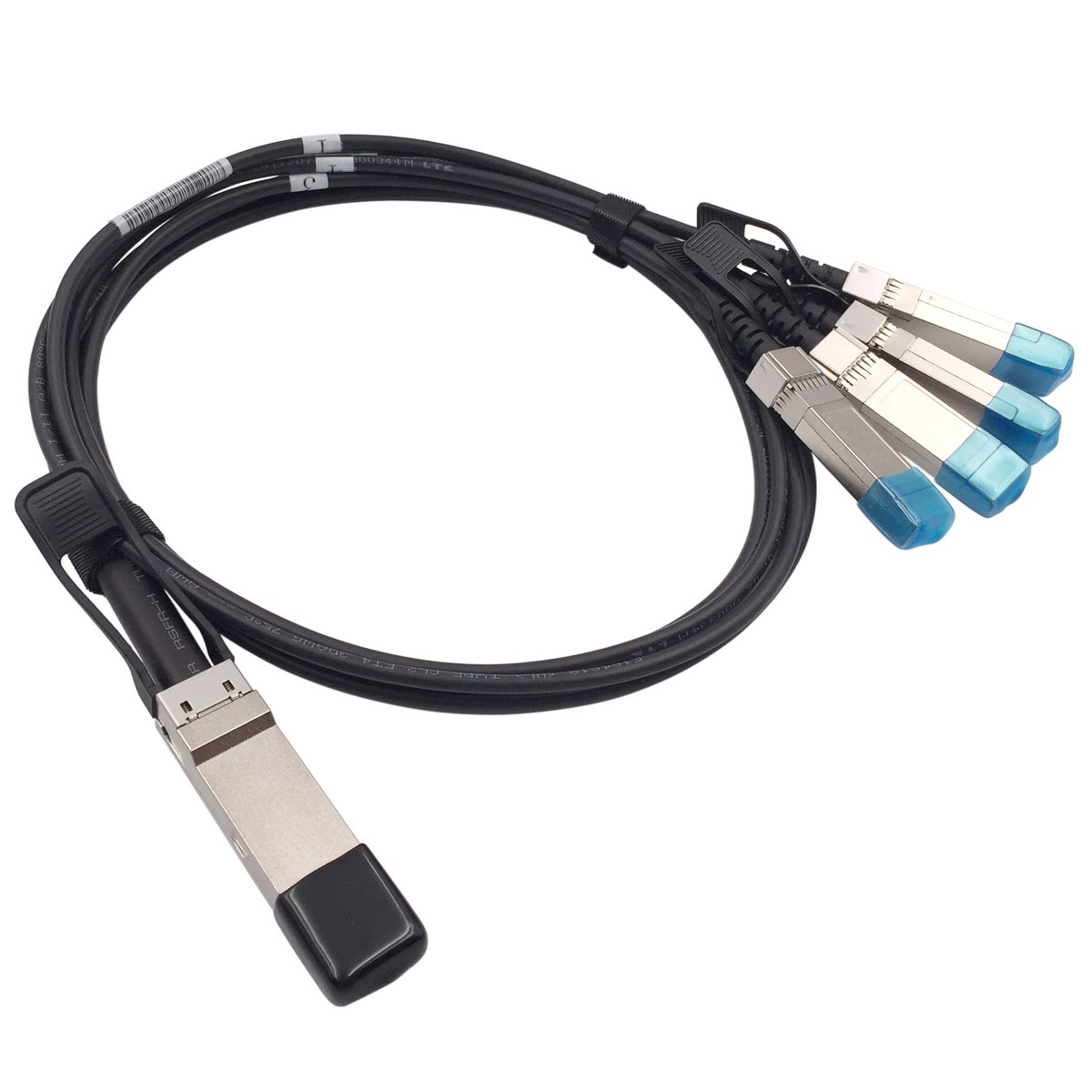1M QSFP+ - 4 SFP+ DAC ブレークアウトケーブル QSFP-4SFP10G-CU1M 40G QSFP+ ダイレクトアタッチ銅ケーブル 30AWG ブラック Cisco Ubiquiti Mellanox Supermicro用 Mikrotik 対応