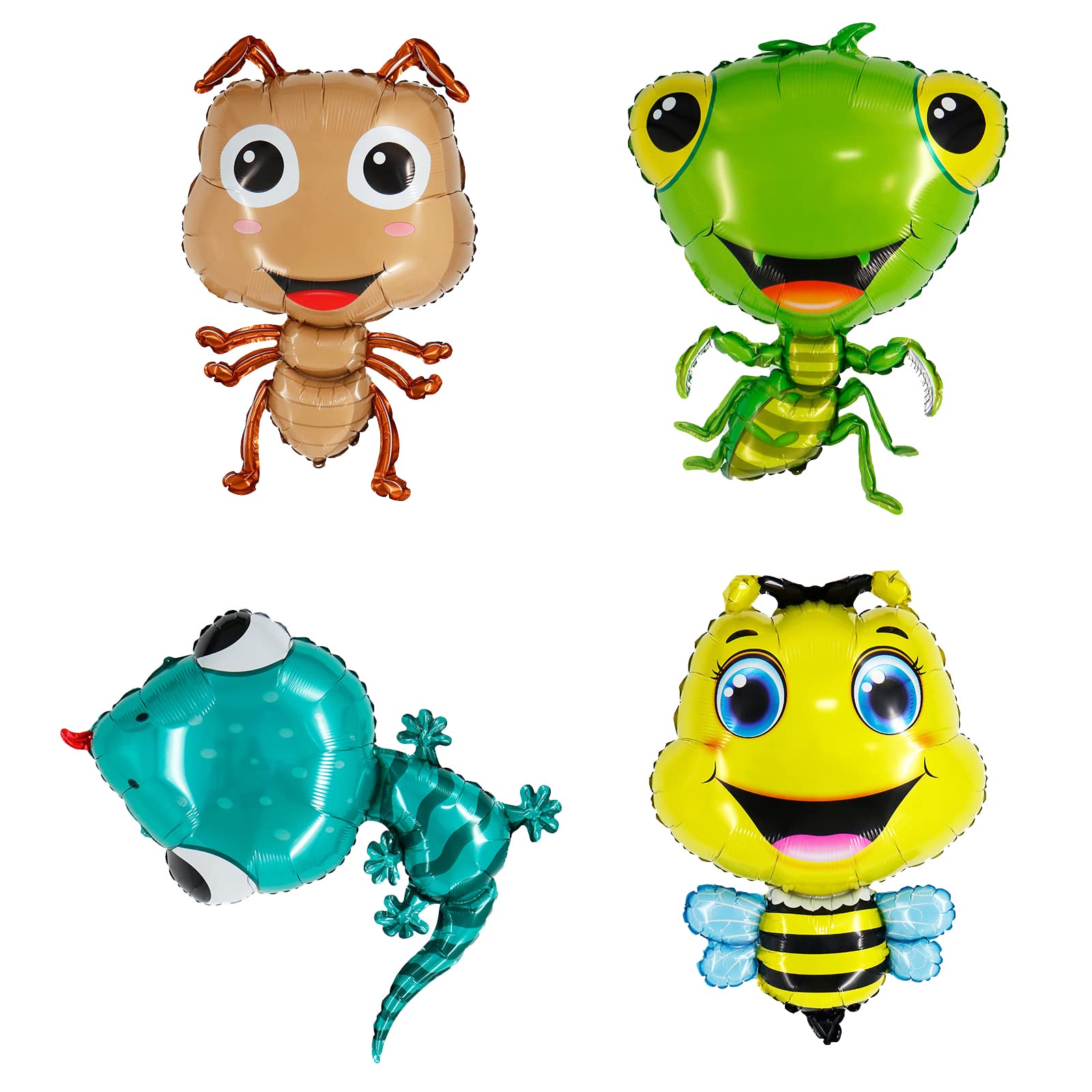 4ピース 昆虫バルーン 動物風船 誕生日パーティー用品 かわいいベビーシャワーデコレーション ハチモリ..