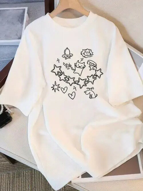 200gの小動物など、シンプルで可愛らしい遊び心満載です。丸首の半袖スタイルに属して、日常のレジャー..