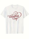 200gのコットンTシャツの前面中央に赤で「Valentine's Day」と書かれ、「V」と「D」の文字がハートの形にデザインされ、全体的にロマンチックで温かみのあるデザインです。全体的にロマンチックで温かみのあるデザインです。