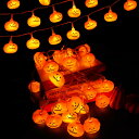 20 LED ハロウィンライト 電池式 9.8フィート ハロウィンパンプキンストリングライト 8モード ハロウィンデコレーションライト 屋内/寝室/屋外/ポーチ/バルコニー/庭/パーティー/ドア