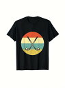 200gのコットン製Tシャツ。カラフルな円形の背景にクロスしたゴルフクラブが描かれたブラックのTシャツで、ヴィンテージのスポーティーなルックス。ゴルフ愛好家やレトロなスタイルが好きな人に最適で、スポーツシーンや日常のレジャーで着用できる。