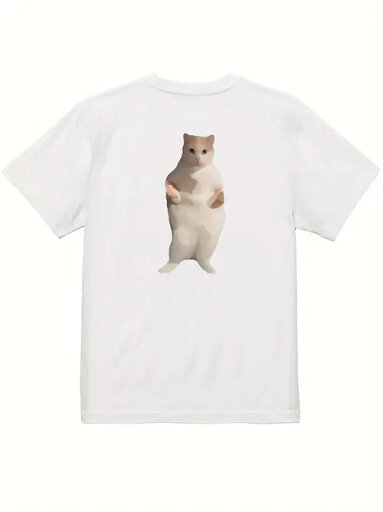 200gのコットンTシャツ、白いTシャツの背中、立っている猫のデザイン、猫の風格、シンプルで面白いデザイン。猫とミニマリスト・スタイルが好きな人に適しており、普段着にキュートなタッチを加えます。 200gのコットンTシャツ、白いTシャツの背中、立っている猫のデザイン、猫の風格、シンプルで面白いデザイン。猫とミニマリスト・スタイルが好きな人に適しており、普段着にキュートなタッチを加えます。