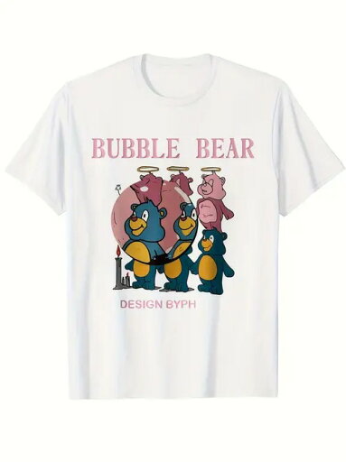 200g純綿のTシャツの小熊のイラスト、かわいい潮の趣です!甘ちゃんにも、おしゃれにも、日常着にも、街着にも、「かわいい雰囲気」が楽しめます。 200g純綿のTシャツの小熊のイラスト、かわいい潮の趣です!甘ちゃんにも、おしゃれにも、日常着にも、街着にも、「かわいい雰囲気」が楽しめます。