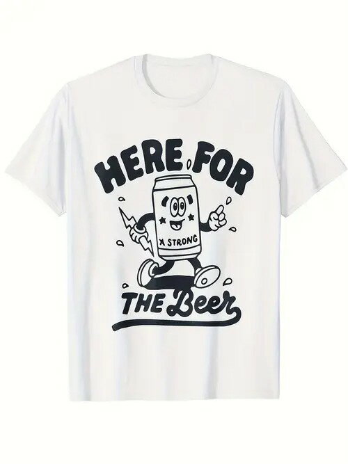 200g純綿Tシャツビール缶イラスト+キャッチコピー、変な潮趣です!大酒飲み、遊党必携、日常、外出時に着用します