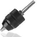 1/2-20UNF キーレス 1.5-13mm 3ジョードリルチャック SDS Plusシャンクアダプター付き フルメタルボディ ロータリーハンマーとハンマードリルにフィット 1/16インチから1/2インチのビットを保持(3)