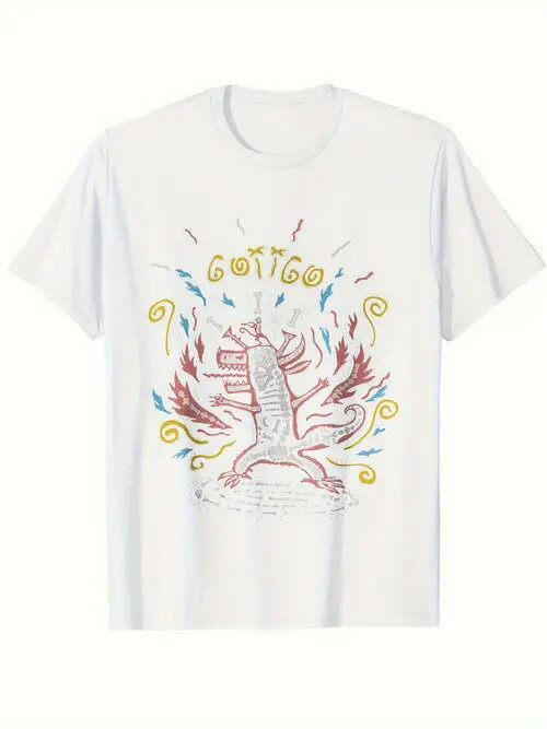 200gコットン・クリエイティブ恐竜音楽Tシャツ、恐竜をテーマにカラフルな音符と線をあしらったクリエイティブで楽しいTシャツです。グラフィックは鮮やかで面白く、ユニークなデザインが好きなあなたにぴったり。着心地がよく通気性のよい生地は、春夏の季節に適しています