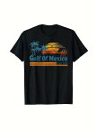 200gコットンTシャツ メキシコ湾、ブラック・ヴィンテージ・ウェーブ、ホリデー・スタイル!サーフィンに、旅行に、素敵な雰囲気で着てください!