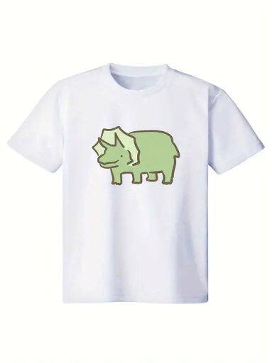 200gコットンTシャツキュートなトリケラトプス トリケラトプスの白T+Qバージョン、キュートなバースト!トリケラトプスの可愛らしさが爆発しています!学生や子供たちが着る第一の選択です! 200gコットンTシャツキュートなトリケラトプス トリケラトプスの白T+Qバージョン、キュートなバースト!トリケラトプスの可愛らしさが爆発しています!学生や子供たちが着る第一の選択です!
