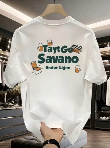 200gの白い半袖Tシャツは、背中の英文字とビールジョッキとデッキチェアの漫画プリントが特徴で、カジュアルでトレンディなスタイル。全体的にトレンディで、人目を引く鮮やかなスタイル。コットン素材なので、着心地がよく、通気性も抜群です。 200gの白い半袖Tシャツは、背中の英文字とビールジョッキとデッキチェアの漫画プリントが特徴で、カジュアルでトレンディなスタイル。全体的にトレンディで、人目を引く鮮やかなスタイル。コットン素材なので、着心地がよく、通気性も抜群です。