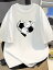 フットボール・エレメントで構成されたハート型パターンがプリントされた、200gの白半袖Tシャツ。ピュ..