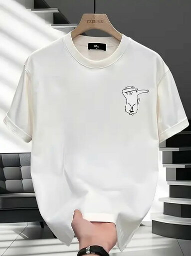 200gの白いクルーネック半袖Tシャツはシンプルでクリーン。左胸にはアクションポーズを表現した線画のスケッチ柄があり、全体に遊び心と個性を添えている。このヒップスタースタイルはコットン生地で作られており、着心地がよく、通気性に優れている。 200gの白いクルーネック半袖Tシャツはシンプルでクリーン。左胸にはアクションポーズを表現した線画のスケッチ柄があり、全体に遊び心と個性を添えている。このヒップスタースタイルはコットン生地で作られており、着心地がよく、通気性に優れている。