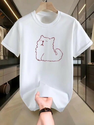 200gの白い半袖Tシャツに、ミニマルなネコのプリントを施し、キュートでフレッシュなスタイルに。素材はコットンで、肌触りがよく、通気性に優れています。 200gの白い半袖Tシャツに、ミニマルなネコのプリントを施し、キュートでフレッシュなスタイルに。素材はコットンで、肌触りがよく、通気性に優れています。