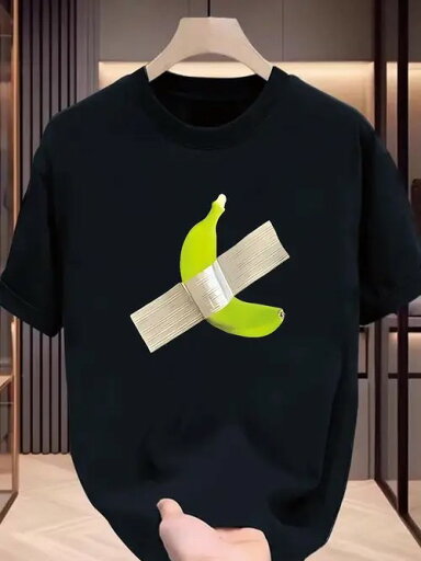 200gこの黒いTシャツ、デザインが新しくて面白いです!黒のコートには、緑色のバナナが金具で縛られていて、インパクトがあり、クリエイティブでユーモアにあふれています。 200gこの黒いTシャツ、デザインが新しくて面白いです!黒のコートには、緑色のバナナが金具で縛られていて、インパクトがあり、クリエイティブでユーモアにあふれています。