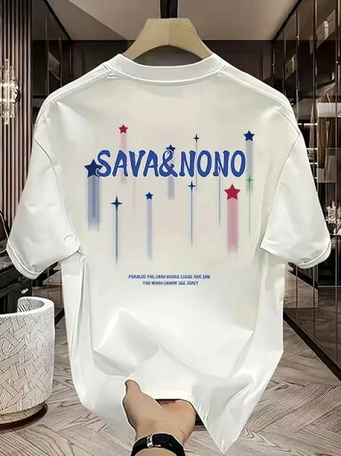 200gの「SAVA&NONO」の文字が鮮やかで、カラフルな流星模様の星が幻想的な雰囲気を醸し出しています。生地は肌にやさしく通気性があり、柔軟で快適で、負担なく自在に着用できます。 200gの「SAVA&NONO」の文字が鮮やかで、カラフルな流星模様の星が幻想的な雰囲気を醸し出しています。生地は肌にやさしく通気性があり、柔軟で快適で、負担なく自在に着用できます。