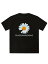 200g ブラックTシャツ デイジー・フラワー・エレメンツ 平和でユニークなコンセプトを伝えるアイコニッ..