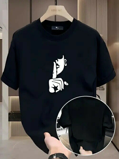 200gの黒Tシャツ、ネックラインが小さいデザインで、ネックラインが補強され、変形しにくい。ゆったりとしたフィット感があり、ソリッドなカラーは高級感があり、男女兼用です。
