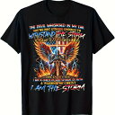 200gメンズ ブラック 半袖Tシャツ - ボールド ウォーリア アンジェル & インスピレーショナル フェイス クオート デザイン、100% コットン カジュアル 快適着心地、洗濯機対応、日常使いやギフトに最適