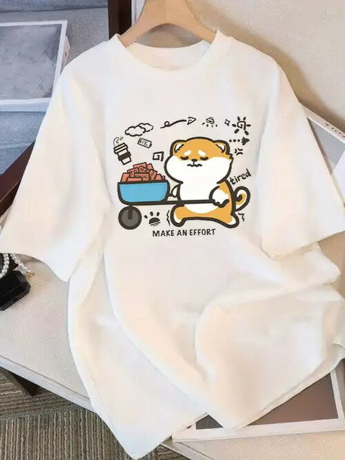 200gは柴犬のキャラクターが描かれていて、柴犬が荷物を積んだ車を引っ張っていて、「MAKE AN EFFORT」..