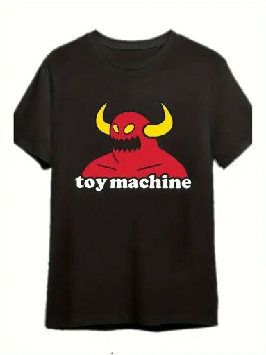 200gのコットンTシャツのフロントには赤いモンスターのグラフィックがプリントされ、モンスターは黄色い角と目を持ち、獰猛な表情を浮かべ、その下には白い文字があしらわれている。 200gのコットンTシャツのフロントには赤いモンスターのグラフィックがプリントされ、モンスターは黄色い角と目を持ち、獰猛な表情を浮かべ、その下には白い文字があしらわれている。