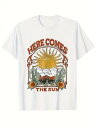 200gヴィンテージ・スタイルのトレンディなTシャツ、太陽、砂漠、サボテン、ヒマワリ・パターン、スタイル・アメリカン・ヴィンテージ、ヒッピー、衣服の自然、太陽のテーマに属し、自然への憧れ、ポジティブな雰囲気を伝える。