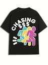 200g文字「CHASING $$$」、絵柄はカラフルな走り人形で、トレンド、怪しげ(富を追い求める)風です。日本風の文字です。日系文字、生活態度風です。(4)