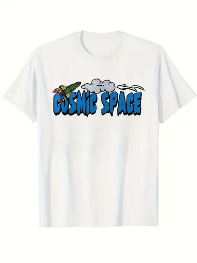 200gの綿のTシャツのロケットと文字、宇宙風です!sfファン+流行人必携、街に出て、クールに着て、「宇宙ロマン」のさじ加減、超帯感~です 200gの綿のTシャツのロケットと文字、宇宙風です!sfファン+流行人必携、街に出て、クールに着て、「宇宙ロマン」のさじ加減、超帯感~です