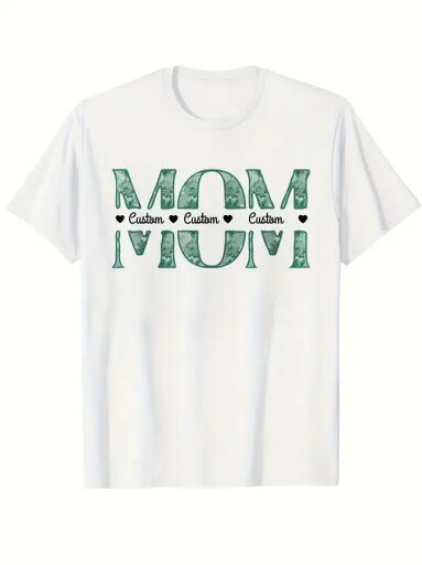 200gコットンTシャツにカスタマイズできる「MOM」プリント、ママだけのものです!母の日やホームパーティーで着ると、「愛」がいっぱいでほっこりします。 200gコットンTシャツにカスタマイズできる「MOM」プリント、ママだけのものです!母の日やホームパーティーで着ると、「愛」がいっぱいでほっこりします。